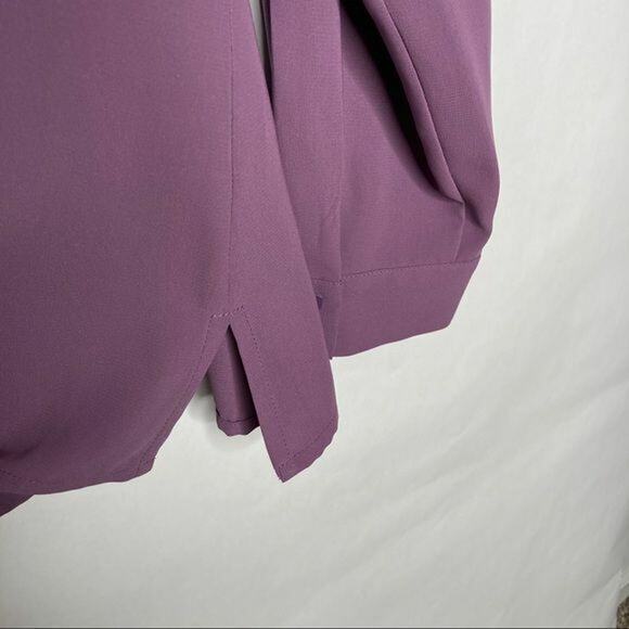 Laura Scott Wms 16 Purple Floral Embroidered Blouse Casual Dressy Office - Picture 8 of 11